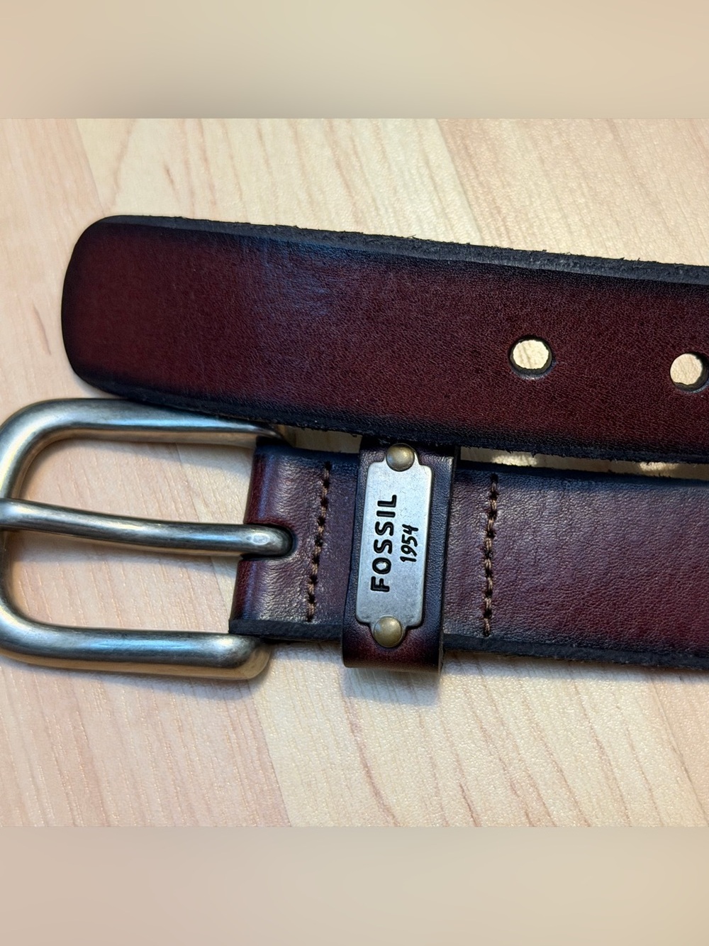 Fossil Classic Brown Leather Women's Belt 1954 Size Medium
